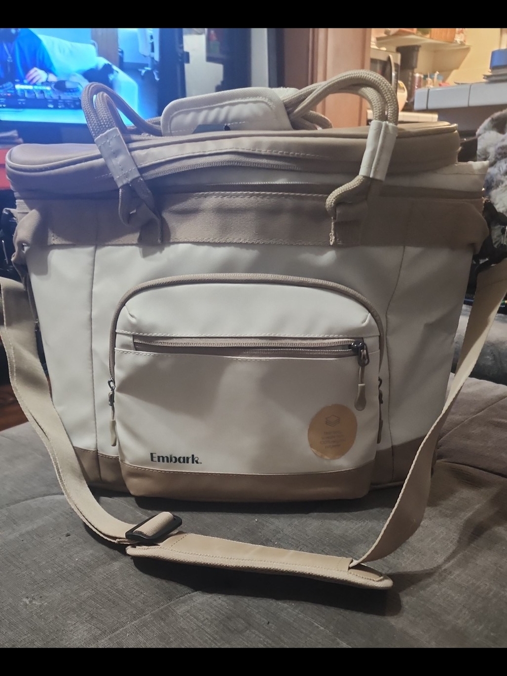 Embark Cream & Tan Cooler Tote Bag